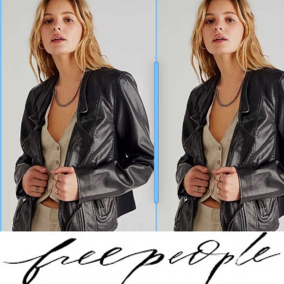 We The Free Jackets & Blazers - New, We The Free Vegan Leather Motto Jacket❤️